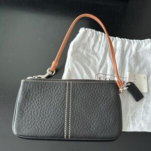 Coach black leather wristlet - NEW